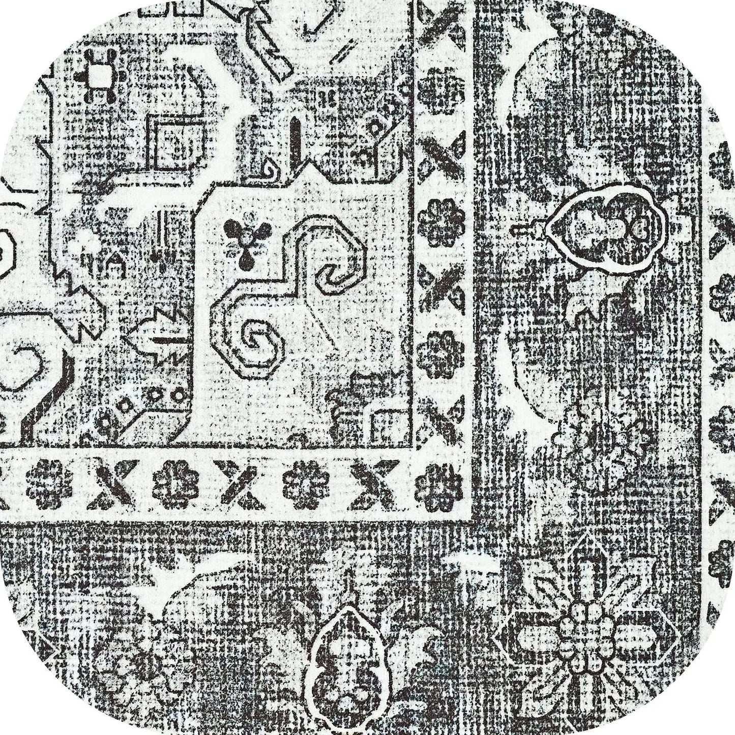 Teppich Ornament Schwarz-Weiß — Schwarz, Weiß und Grau, 160 × 220 cm