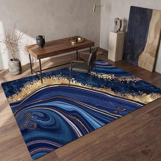 Teppich Marmor Blau-Gold – 2604311013 im passenden Wohnraum