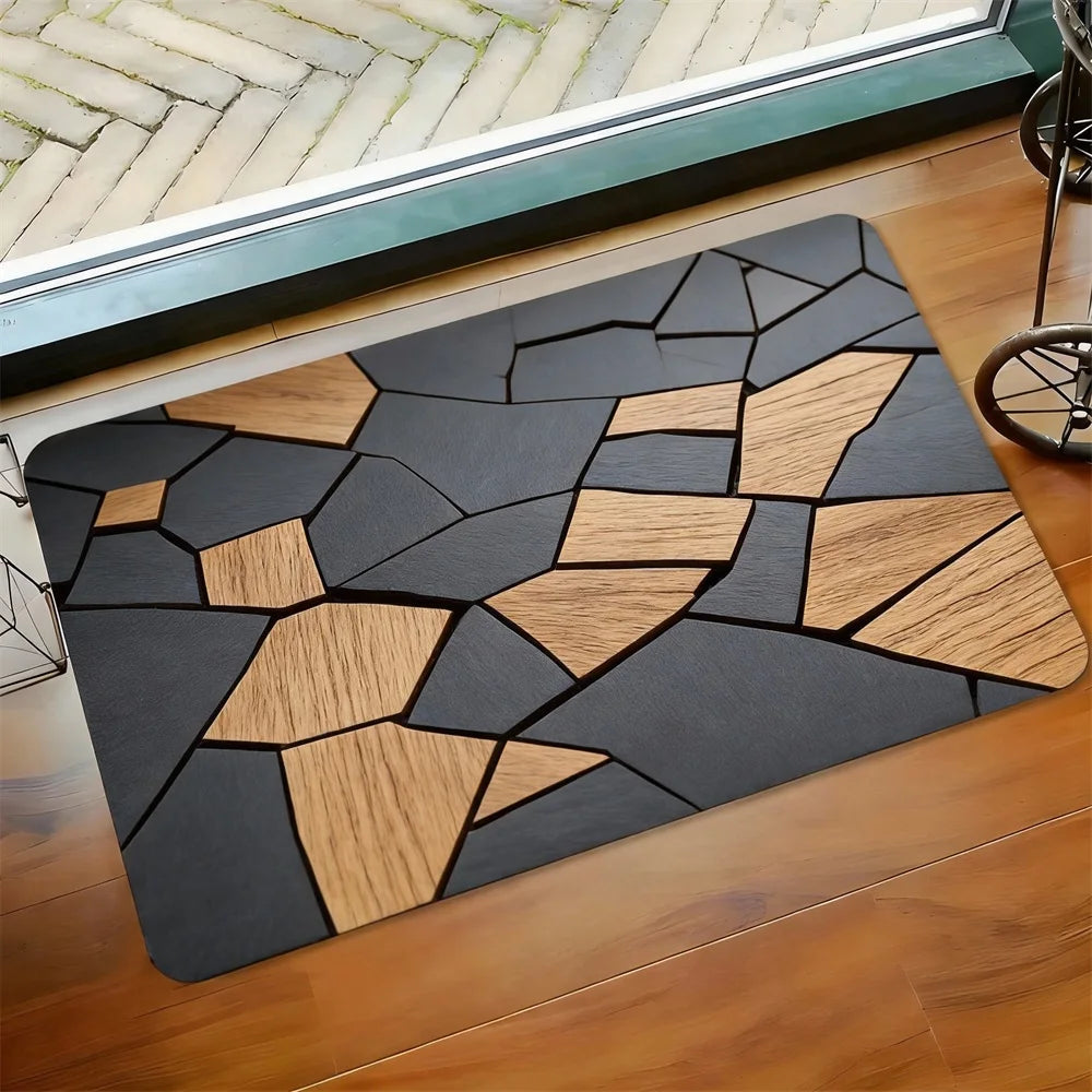 Outdoor-Teppich Marmorgold rechteckig – Gesamtansicht
