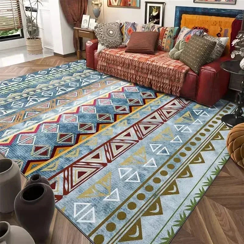 Boho-Teppich Retroblüte – Musterausschnitt