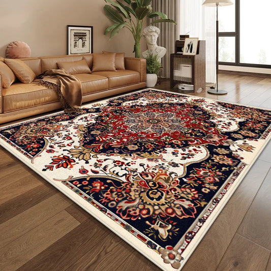 Teppich Ornamentmuster Dunkelblau-Creme – Lifestyle