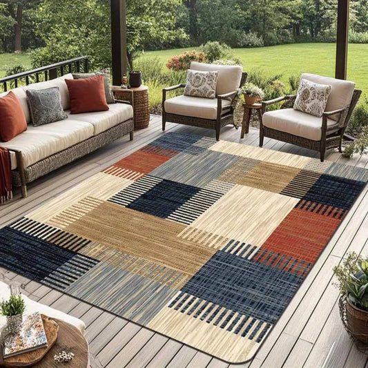 Outdoor-Teppich Patchraster rechteckig – Produktansicht