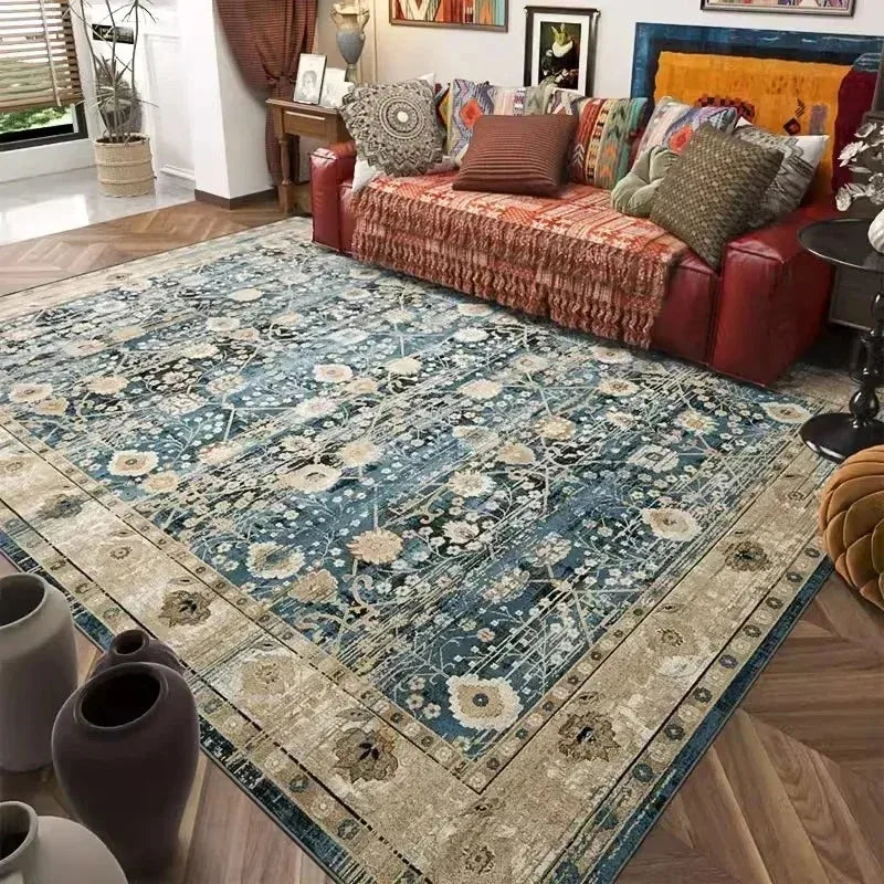 Boho-Teppich Retroblüte – Draufsicht