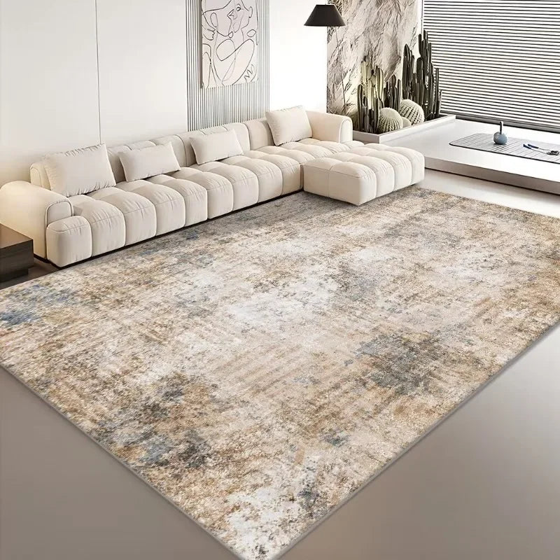 Teppich Vintage Abstrakt Beige — Beige mit Blaugrau, 80 × 120 cm