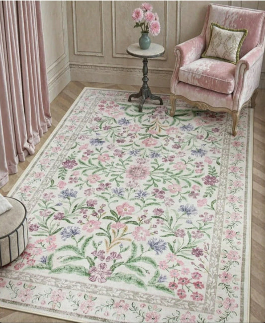 Teppich Aquarellblüte rechteckig rechteckig – Produktansicht