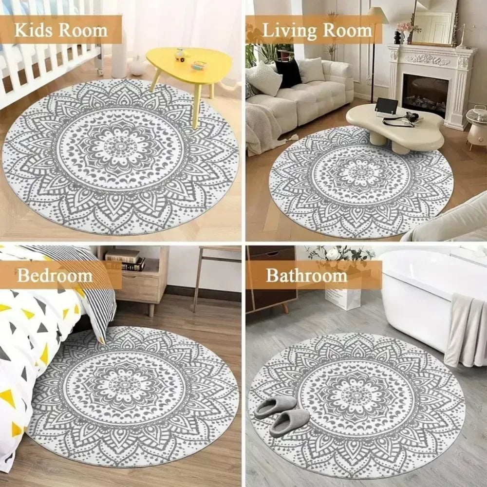 Teppich Sandtextur rund – Draufsicht