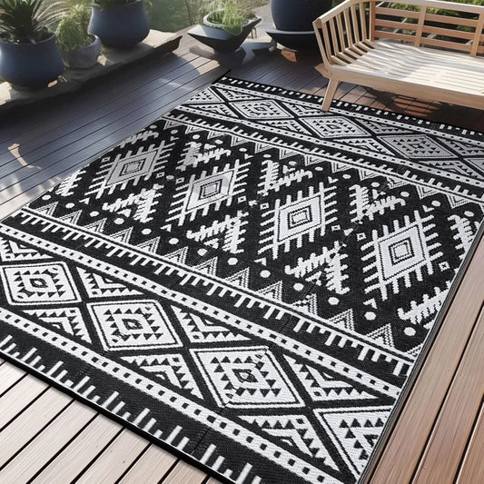 Outdoor-Teppich Bohoraster rechteckig – Produktansicht
