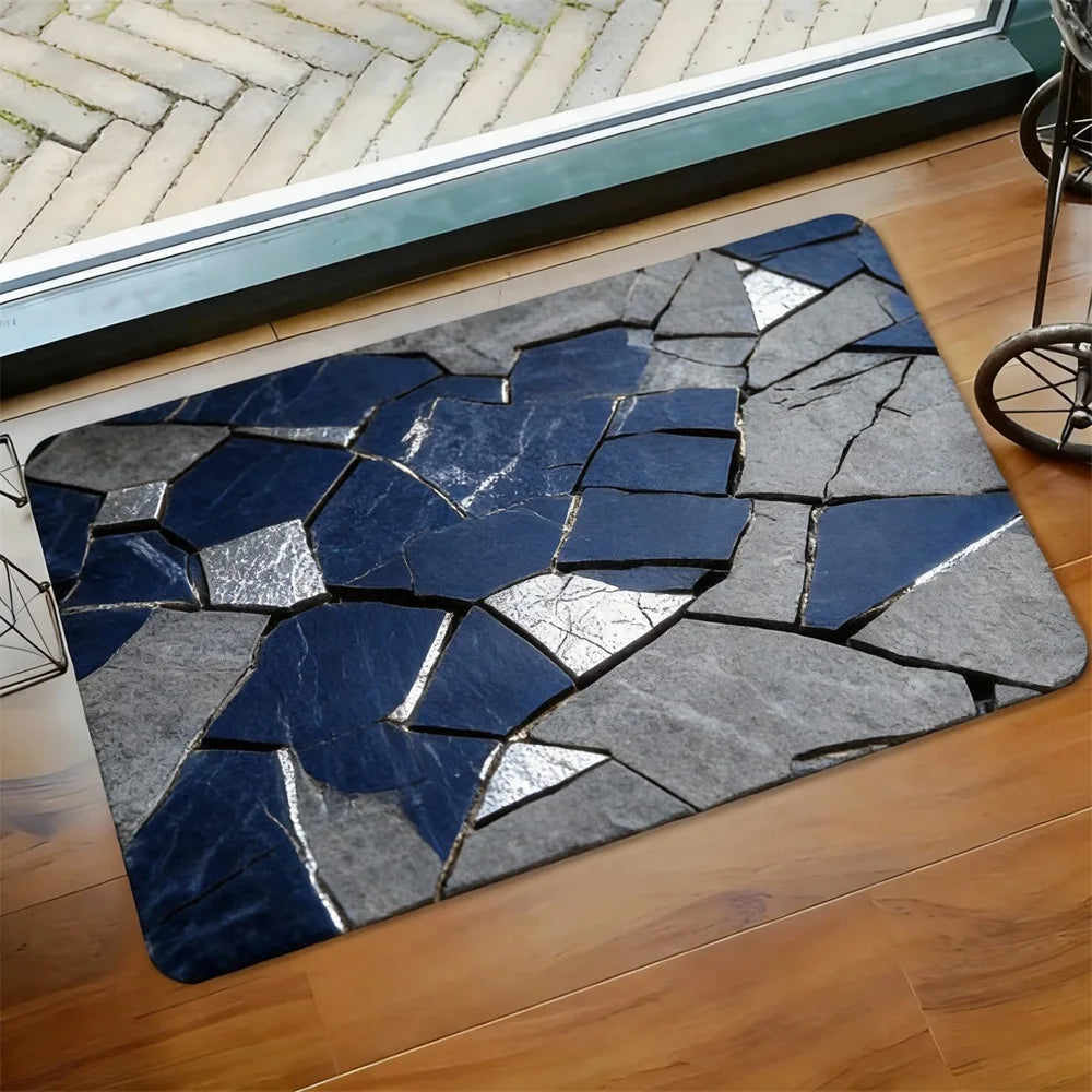 Outdoor-Teppich Marmorgold rechteckig – im Wohnraum