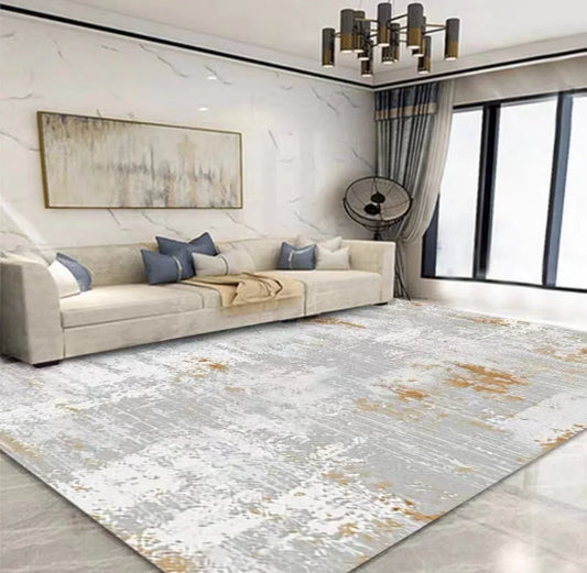Teppich Abstrakt Grau-Gold — Grau mit Gold