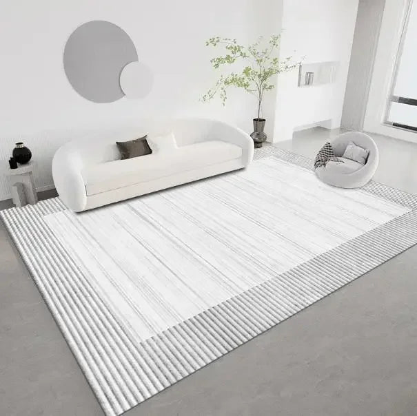 Teppich Silberlinien Grau — Grau und Silbergrau
