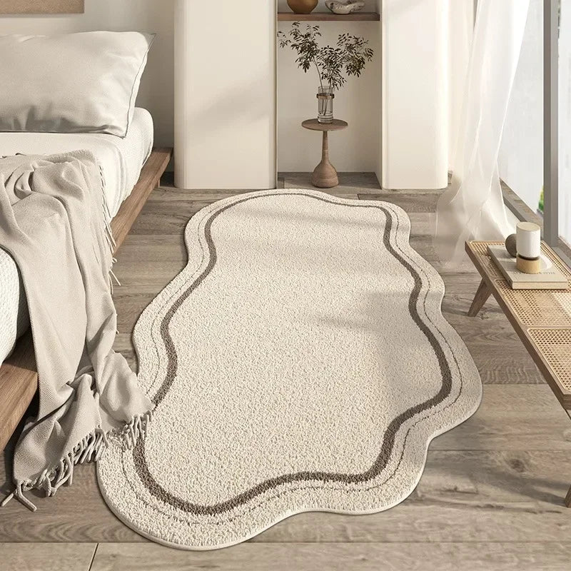 Hochflor-Teppich Wabiform organisch – Kantendetail