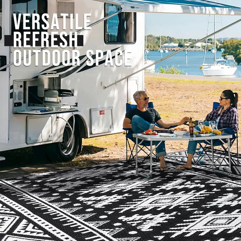 Outdoor-Teppich Bohoraster rechteckig – Detailansicht der Oberfläche