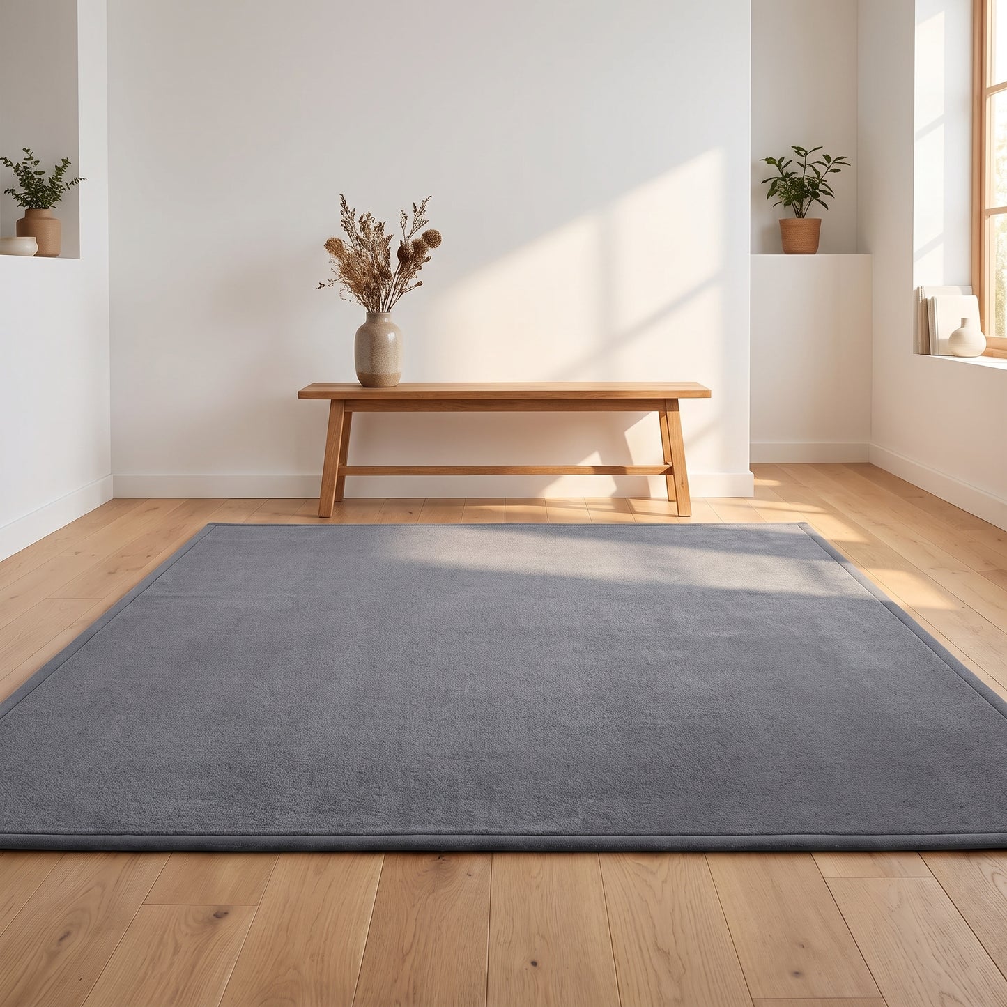 Teppich Samtflor – Dunkelgrau – 200 x 300 cm – Lifestyle