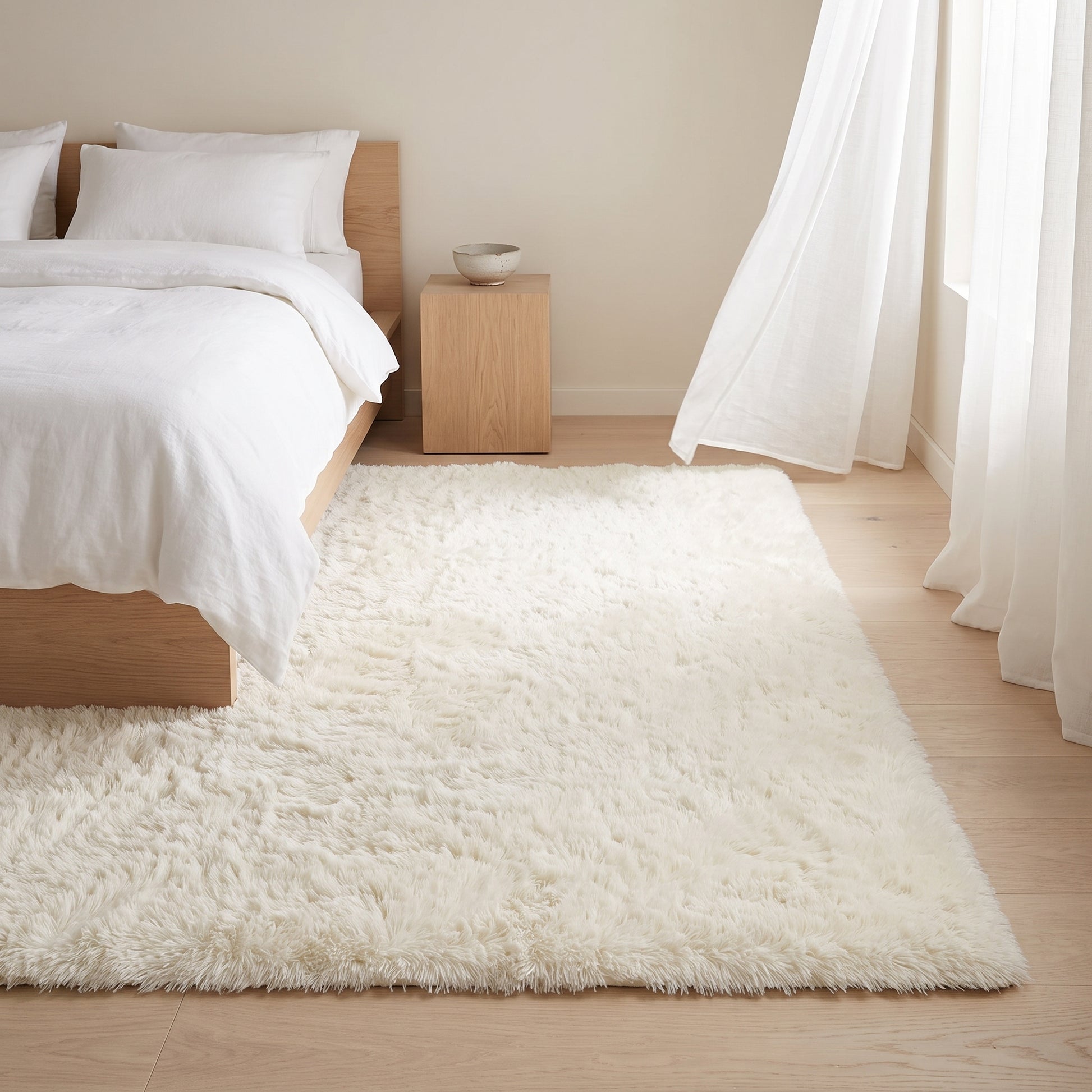 Langflor-Teppich Cremeweiß – Lifestyle