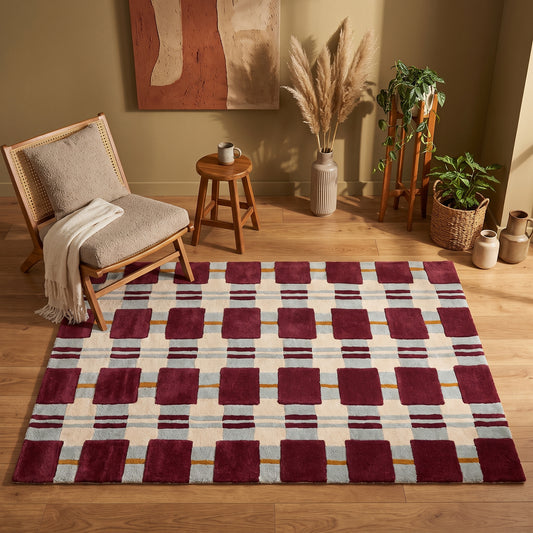 Teppich Karomuster Rot-Creme – FL-Flannel-1 im passenden Wohnraum