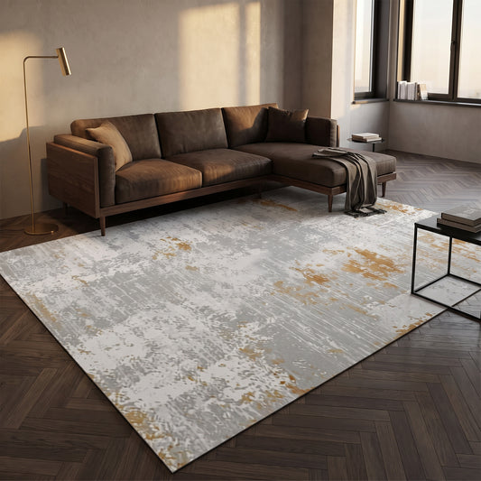 Teppich Abstrakt Grau-Gold – Lifestyle