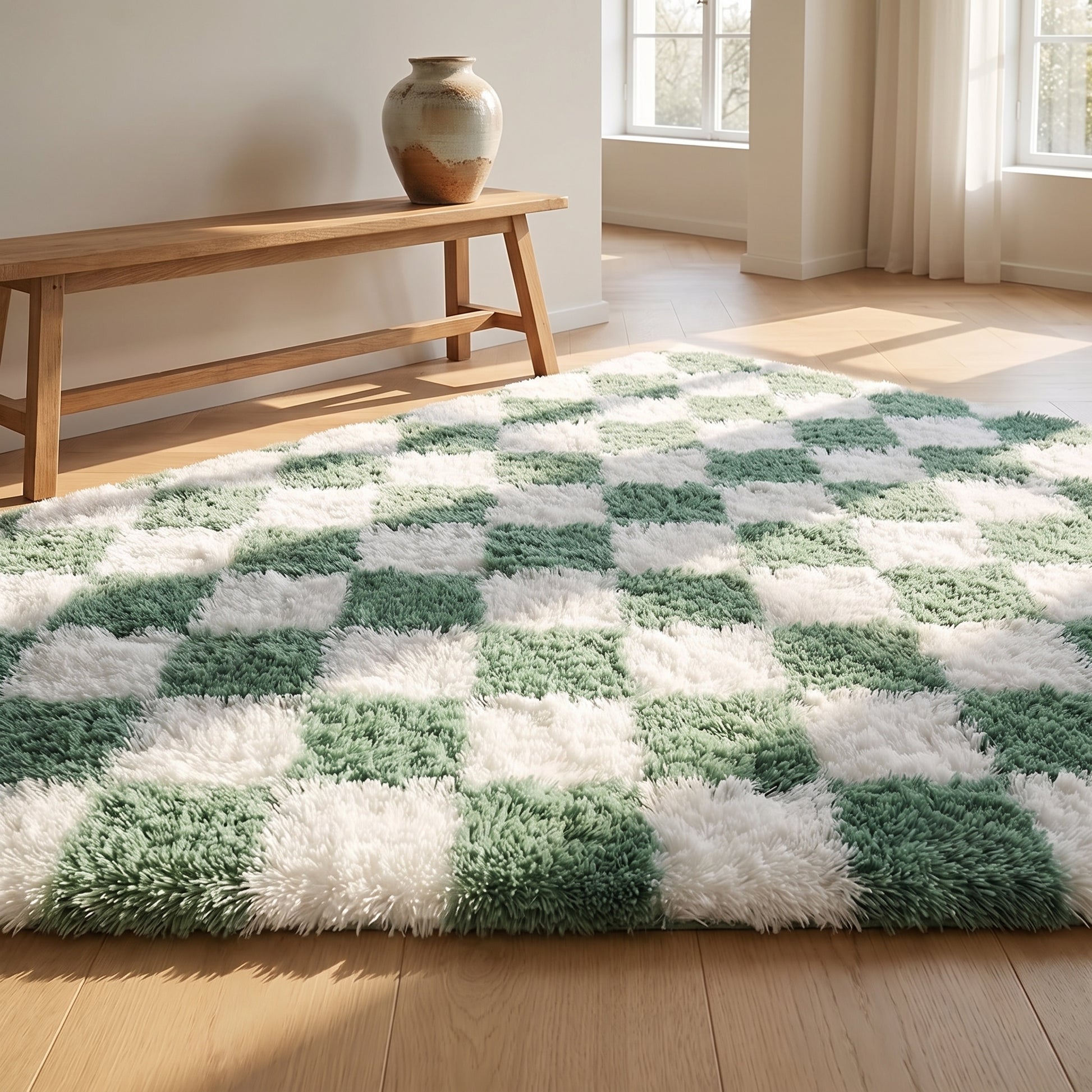 Teppich Karoplüsch – Grün – 200 x 300 cm – Lifestyle