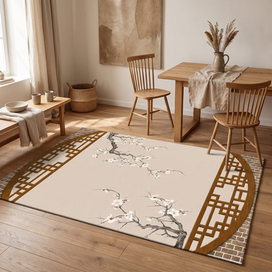 Teppich Blütenzweig Beige – Flannel6 im passenden Wohnraum