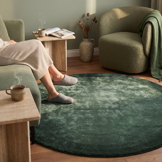 Teppich Tanngrün rund – Produktansicht