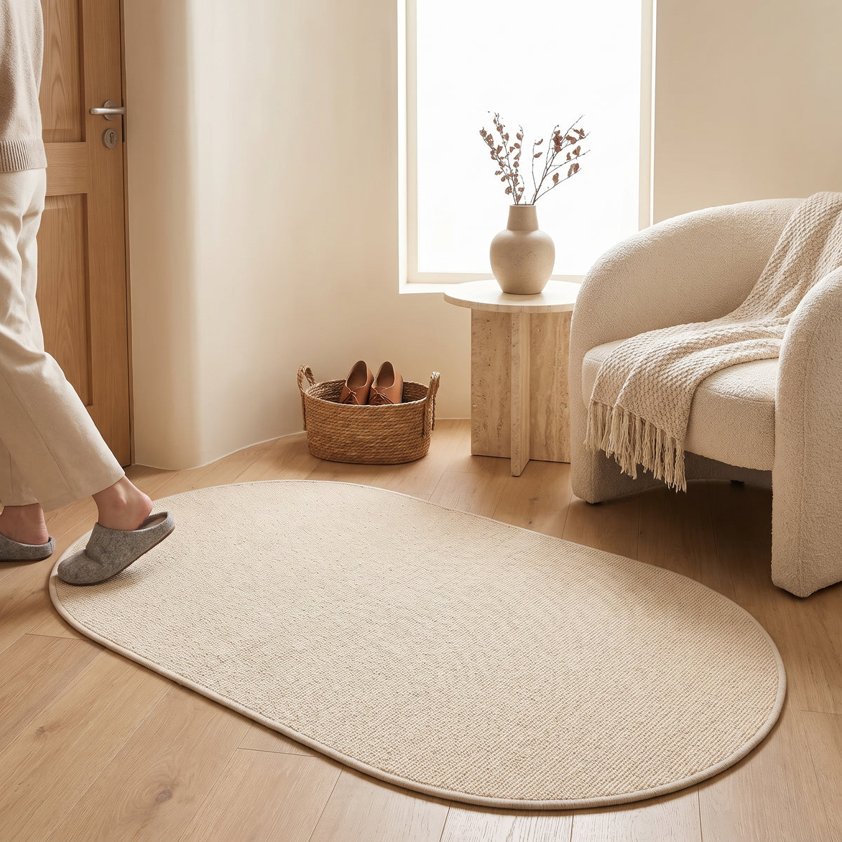 Teppich Wabikreis oval – Produktansicht