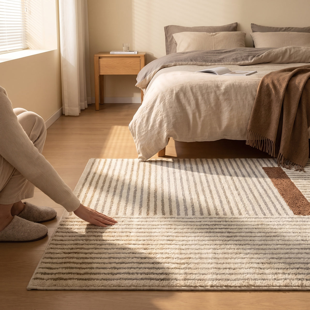 Hochflor-Teppich Streifenflor – Produktansicht