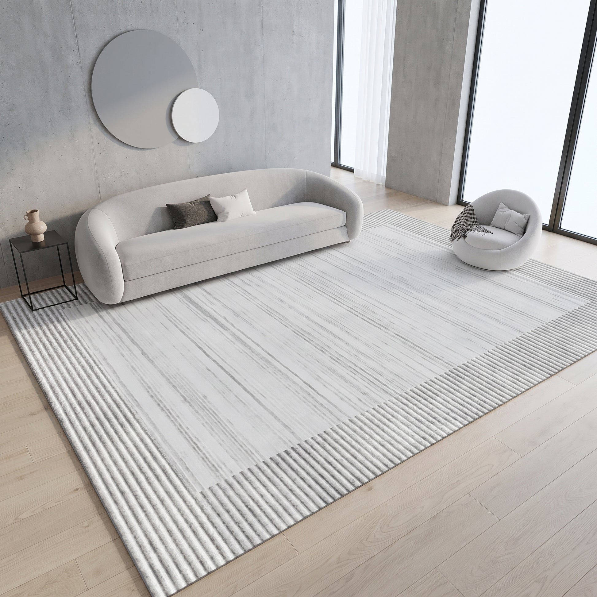 Teppich Silberlinien Grau – Lifestyle