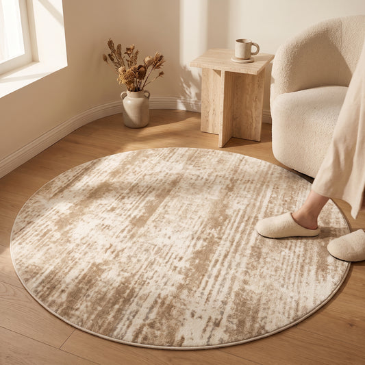 Teppich Sandtextur rund – Produktansicht
