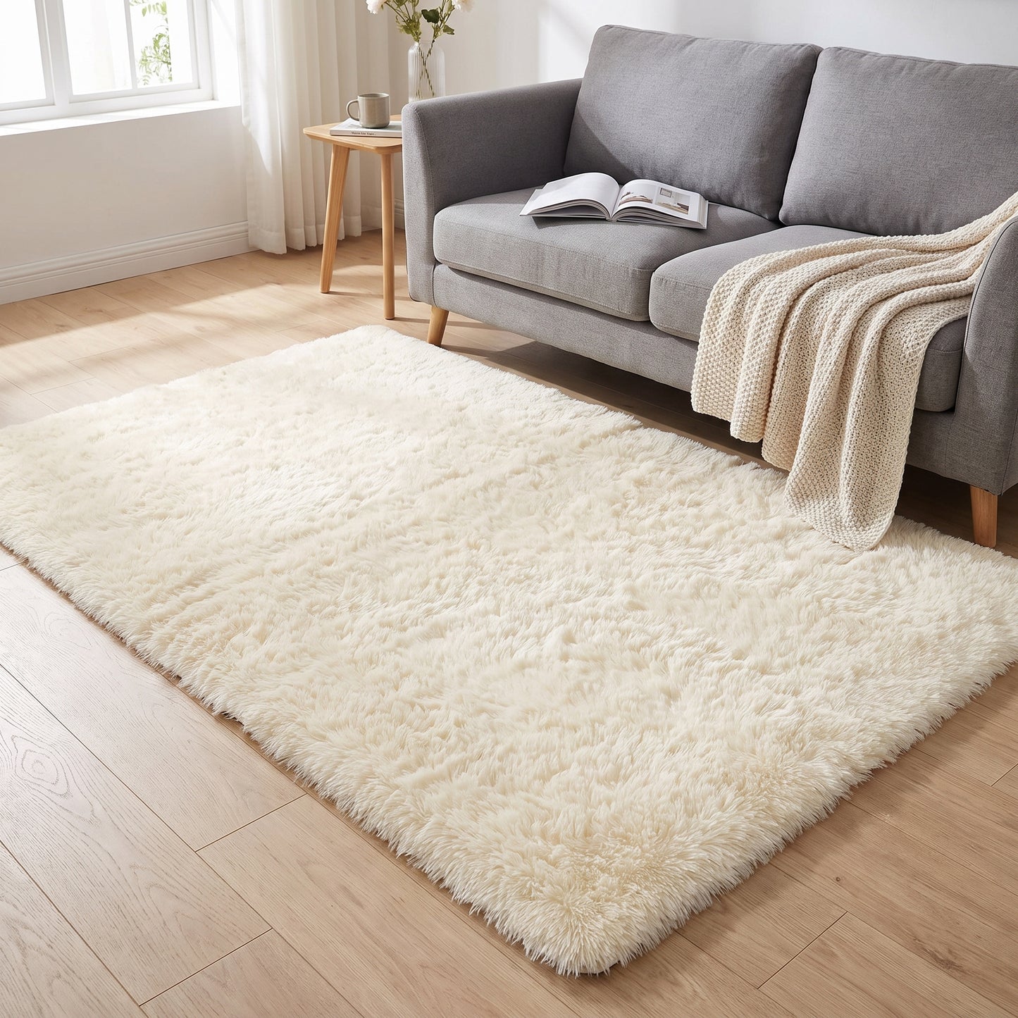 Teppich Langflor – Silbergrau – 160 x 230 cm – Lifestyle