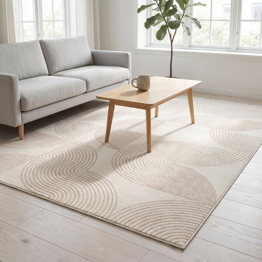Teppich Creme Linien – Lifestyle