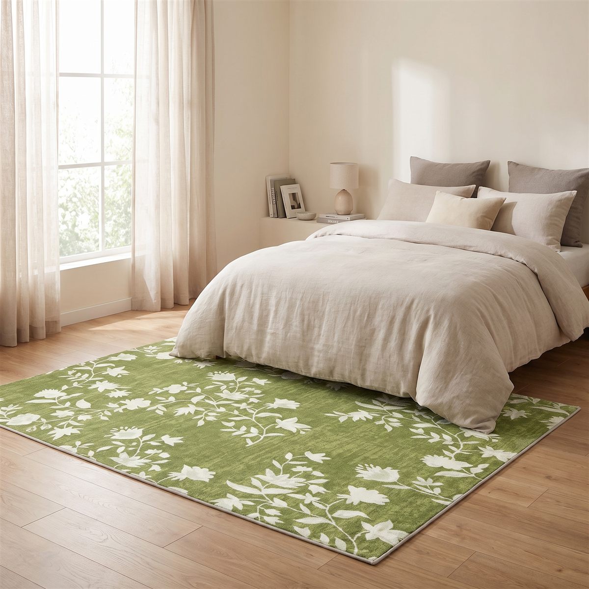 Schlafzimmer – Weich neben dem Bett, ruhig im Design.