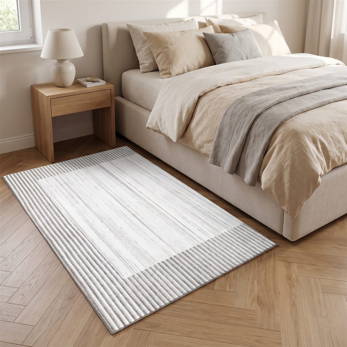 Klein: 80 × 120 cm – Vor Bett, Sofa oder in Küche und Eingang.